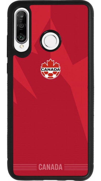 Huawei P30 Lite Case Hülle - Silikon schwarz Kanada 2026 personalisierbares Fussballtrikot