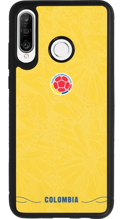 Huawei P30 Lite Case Hülle - Silikon schwarz Kolumbien 2026 personalisierbares Fussballtrikot
