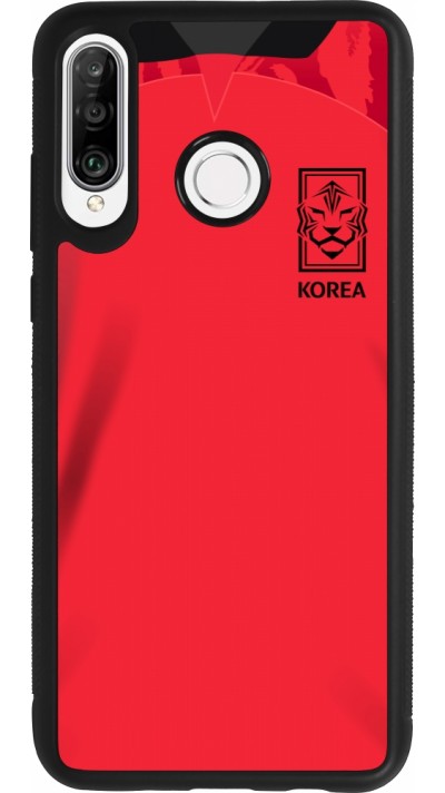 Huawei P30 Lite Case Hülle - Silikon schwarz Südkorea 2022 personalisierbares Fussballtrikot