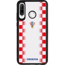 Huawei P30 Lite Case Hülle - Silikon schwarz Kroatien 2026 personalisierbares Fussballtrikot
