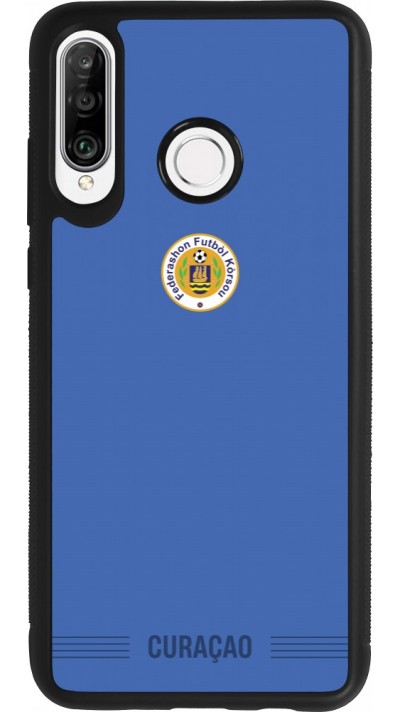 Huawei P30 Lite Case Hülle - Silikon schwarz Curaçao 2026 personalisierbares Fussballtrikot