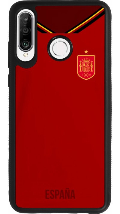 Huawei P30 Lite Case Hülle - Silikon schwarz Spanien 2022 personalisierbares Fußballtrikot