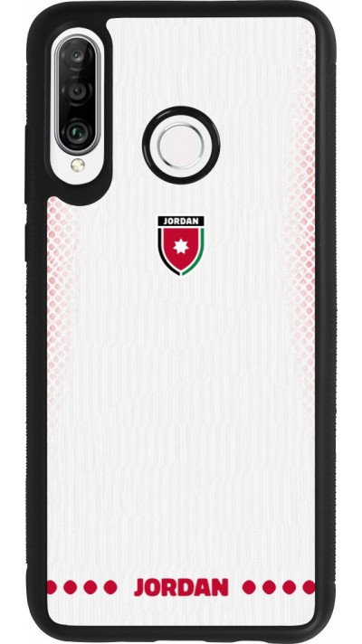 Huawei P30 Lite Case Hülle - Silikon schwarz Jordanien 2026 personalisierbares Fussballtrikot