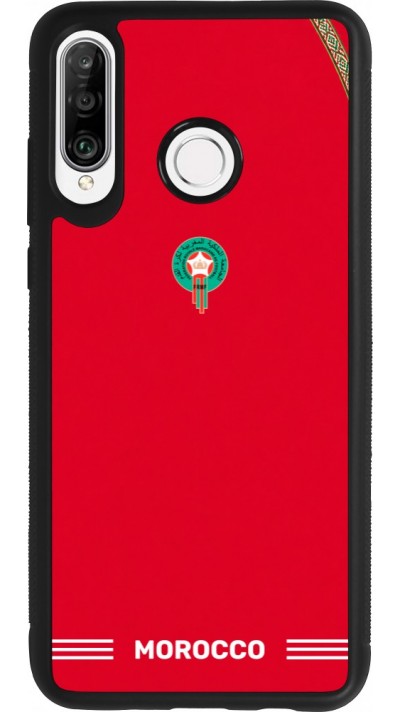 Huawei P30 Lite Case Hülle - Silikon schwarz Marokko 2026 personalisierbares Fussballtrikot