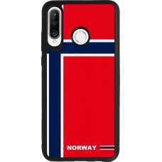 Huawei P30 Lite Case Hülle - Silikon schwarz Norwegen 2026 personalisierbares Fussballtrikot