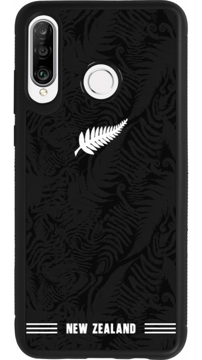 Huawei P30 Lite Case Hülle - Silikon schwarz Neuseeland 2026 personalisierbares Fussballtrikot