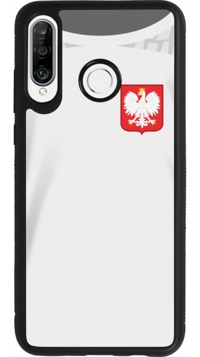 Huawei P30 Lite Case Hülle - Silikon schwarz Polen 2022 personalisierbares Fussballtrikot