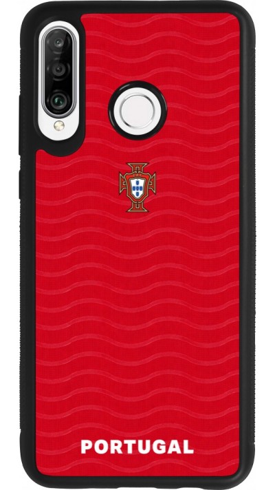 Huawei P30 Lite Case Hülle - Silikon schwarz Portugal 2026 personalisierbares Fussballtrikot