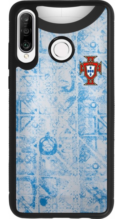 Huawei P30 Lite Case Hülle - Silikon schwarz Portugal Away personalisierbares Fussballtrikot