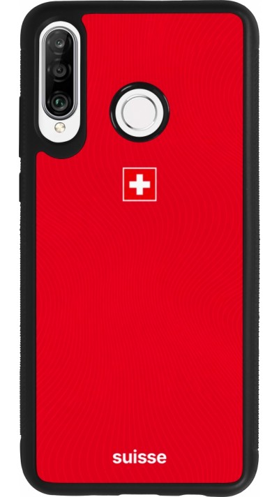 Huawei P30 Lite Case Hülle - Silikon schwarz Schweiz 2026 personalisierbares Fussballtrikot