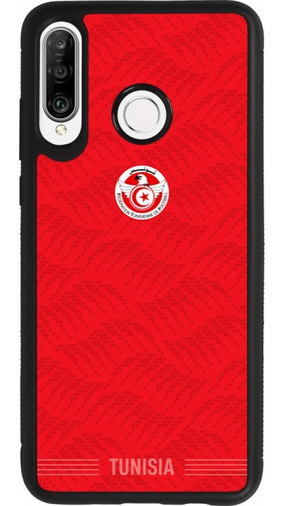 Huawei P30 Lite Case Hülle - Silikon schwarz Tunesien 2026 personalisierbares Fussballtrikot