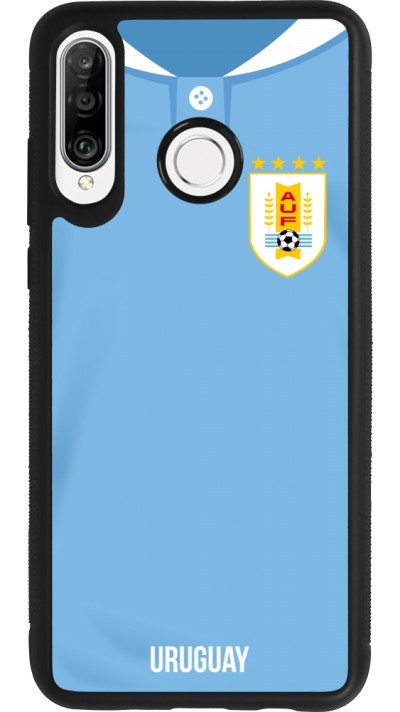 Huawei P30 Lite Case Hülle - Silikon schwarz Uruguay 2022 personalisierbares Fussballtrikot