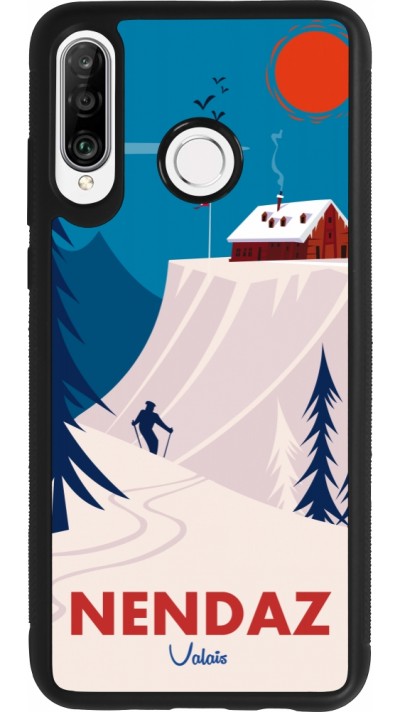 Huawei P30 Lite Case Hülle - Silikon schwarz Nendaz Cabane Ski