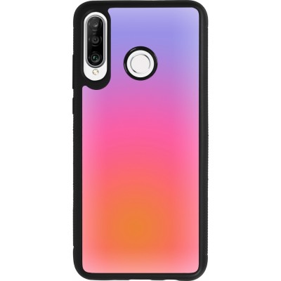 Huawei P30 Lite Case Hülle - Silikon schwarz Orange Pink Blue Gradient