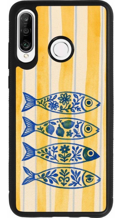 Huawei P30 Lite Case Hülle - Silikon schwarz Portuguese fish 2026