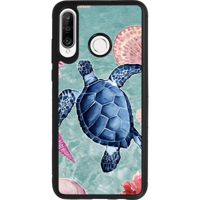 Huawei P30 Lite Case Hülle - Silikon schwarz Preppy Turtle