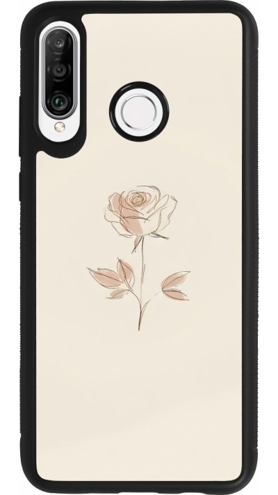 Coque Huawei P30 Lite - Silicone rigide noir Sable Rose Minimaliste