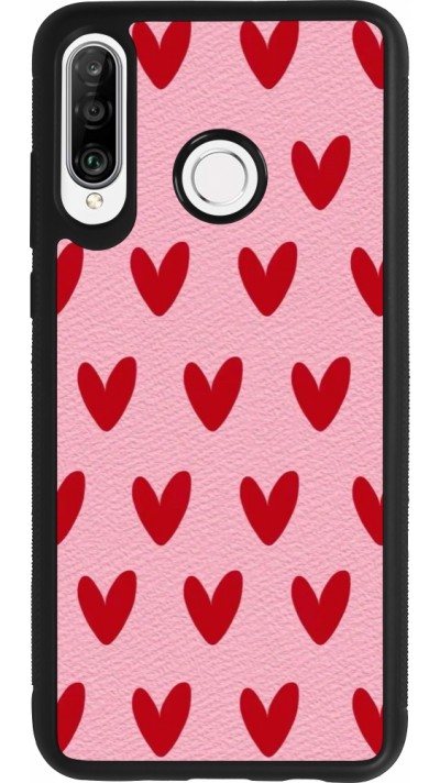 Huawei P30 Lite Case Hülle - Silikon schwarz Saint Valentines Day 26 Pattern heart