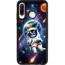 Huawei P30 Lite Case Hülle - Silikon schwarz VR SpaceCat Odyssee