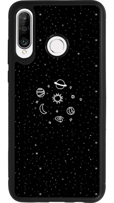 Coque Huawei P30 Lite - Silicone rigide noir Space Doodle