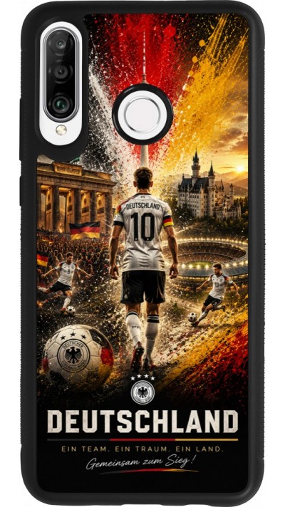 Huawei P30 Lite Case Hülle - Silikon schwarz Fussball Deutschland splash 2026