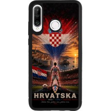 Huawei P30 Lite Case Hülle - Silikon schwarz Fussball Kroatien splash 2026