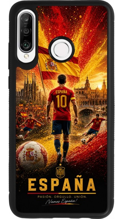 Huawei P30 Lite Case Hülle - Silikon schwarz Fussball Espanien splash 2026