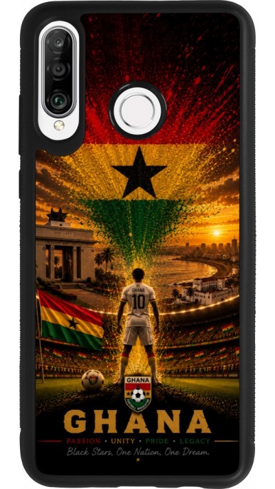 Huawei P30 Lite Case Hülle - Silikon schwarz Fussball Ghana splash 2026