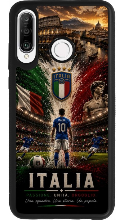 Huawei P30 Lite Case Hülle - Silikon schwarz Fussball Italien splash 2026