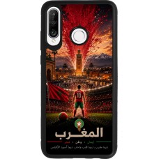 Huawei P30 Lite Case Hülle - Silikon schwarz Fussball Marokko splash 2026