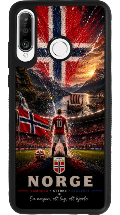 Huawei P30 Lite Case Hülle - Silikon schwarz Fussball Norwegen splash 2026