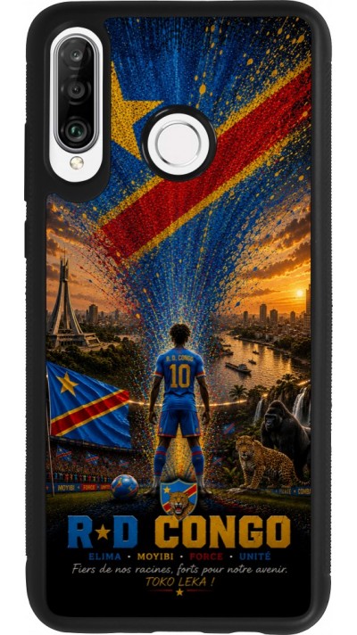 Huawei P30 Lite Case Hülle - Silikon schwarz Fussball Demokratische Republik Kongo splash 2026