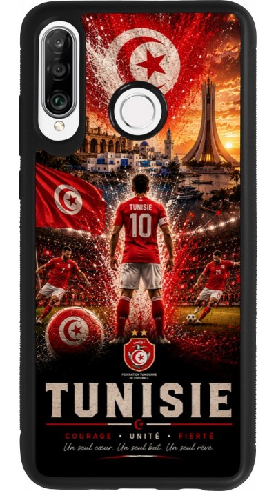 Huawei P30 Lite Case Hülle - Silikon schwarz Fussball Tunesien splash 2026