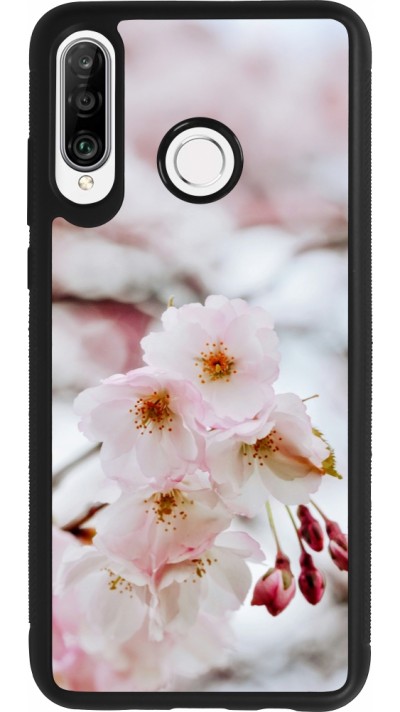 Huawei P30 Lite Case Hülle - Silikon schwarz Cherry tree 2026