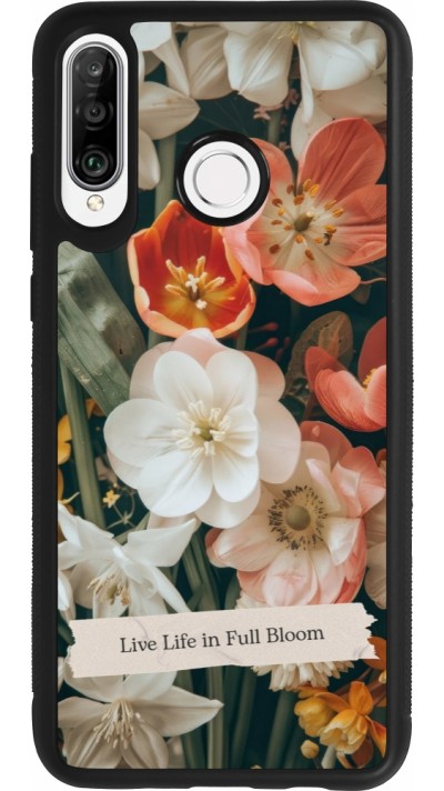 Huawei P30 Lite Case Hülle - Silikon schwarz Full Bloom 2026
