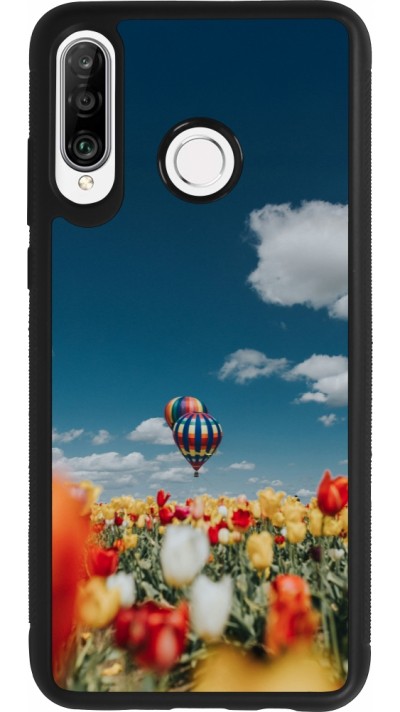 Huawei P30 Lite Case Hülle - Silikon schwarz Hot air balloon 2026