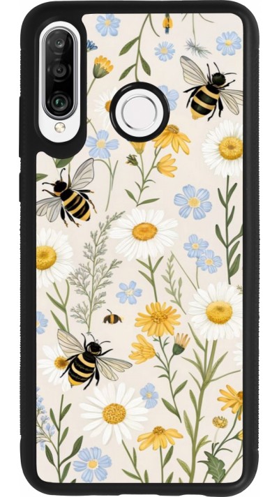 Huawei P30 Lite Case Hülle - Silikon schwarz Pattern bees 2026