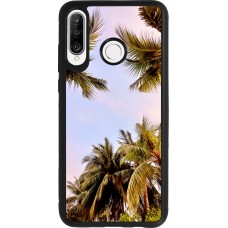Huawei P30 Lite Case Hülle - Silikon schwarz Summer 2023 palm tree vibe