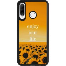 Huawei P30 Lite Case Hülle - Silikon schwarz Summer 2025 Enjoy your life