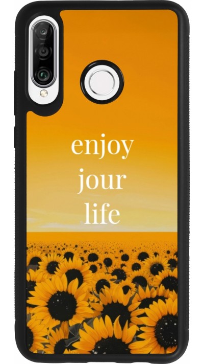 Huawei P30 Lite Case Hülle - Silikon schwarz Summer 2025 Enjoy your life
