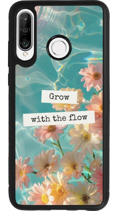 Huawei P30 Lite Case Hülle - Silikon schwarz Summer 2025 Grow with the flow