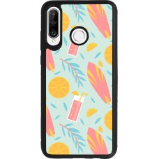 Coque Huawei P30 Lite - Silicone rigide noir Summer 2025 Pattern citron