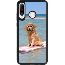 Coque Huawei P30 Lite - Silicone rigide noir Summer Dog on Paddle