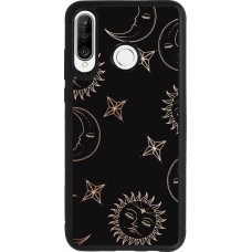 Coque Huawei P30 Lite - Silicone rigide noir Suns and Moons