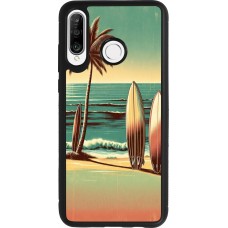 Coque Huawei P30 Lite - Silicone rigide noir Surf Paradise