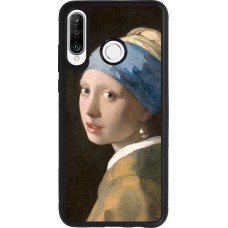 Coque Huawei P30 Lite - Silicone rigide noir Tableau art - La Jeune fille à la perle - Johannes Vermeer
