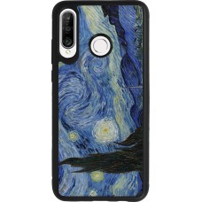 Coque Huawei P30 Lite - Silicone rigide noir Tableau art - La Nuit étoilée - Van Gogh