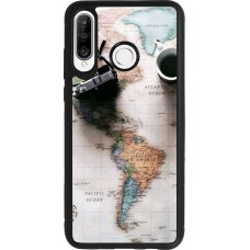 Huawei P30 Lite Case Hülle - Silikon schwarz Travel 01