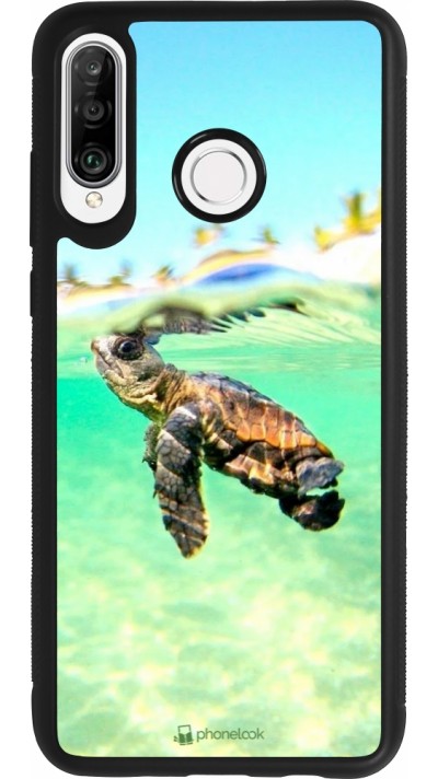 Huawei P30 Lite Case Hülle - Silikon schwarz Turtle Underwater