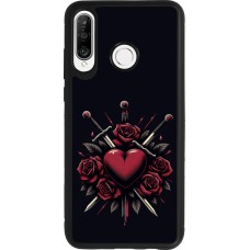 Huawei P30 Lite Case Hülle - Silikon schwarz Valentine 2024 gothic love